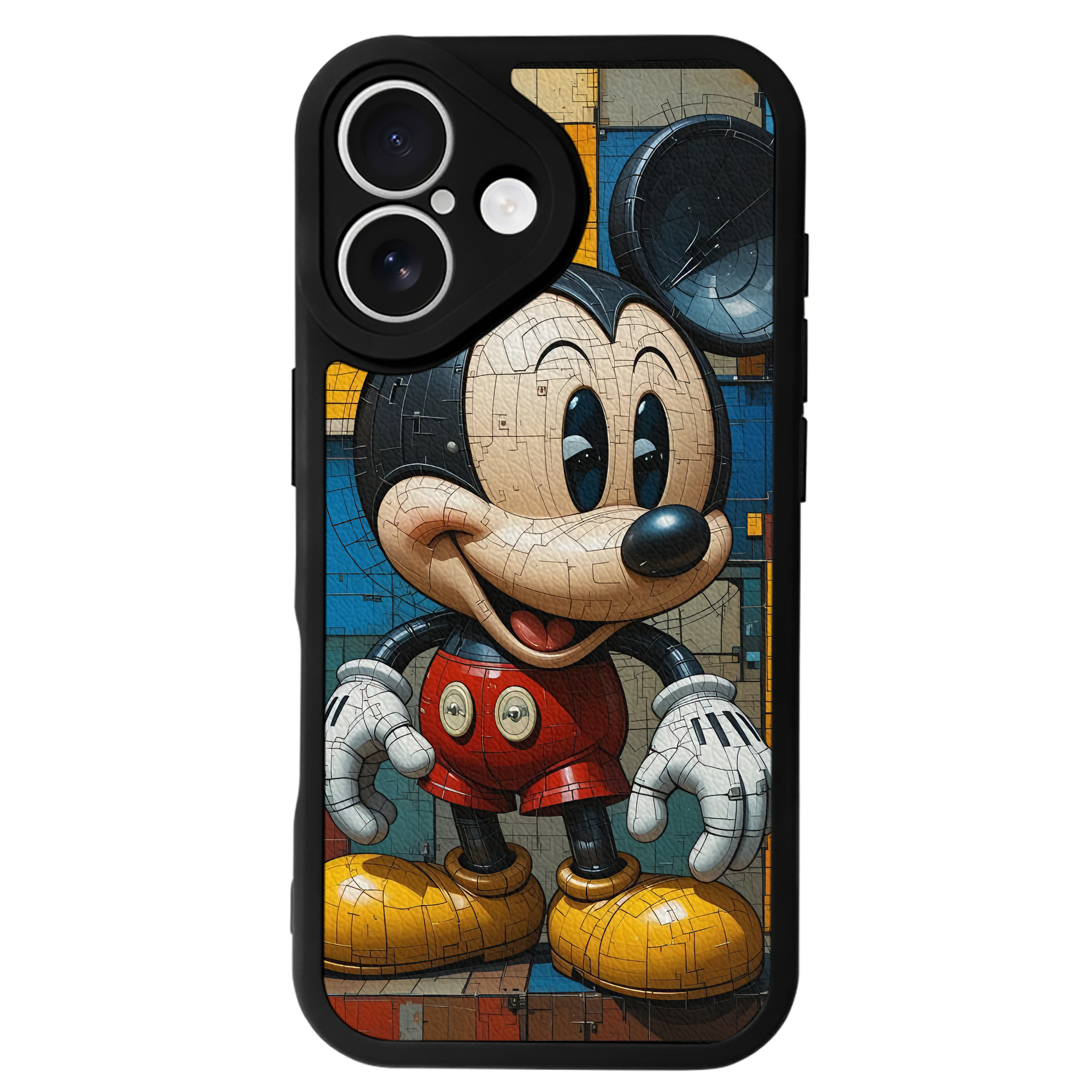 （画像用） ミッキーマウス Mickey Mouse 【iPhone 16シリーズ対応】シリコンスマホケース（レザー調） 材質：シリコン